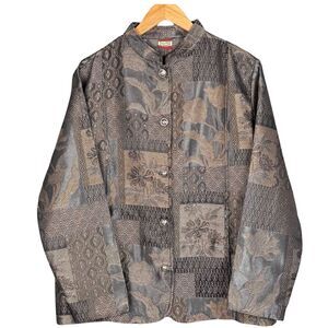 Tudor Court Haband Jacket Women Floral Abstract Tapestry Brown/Beige Boho Tribal